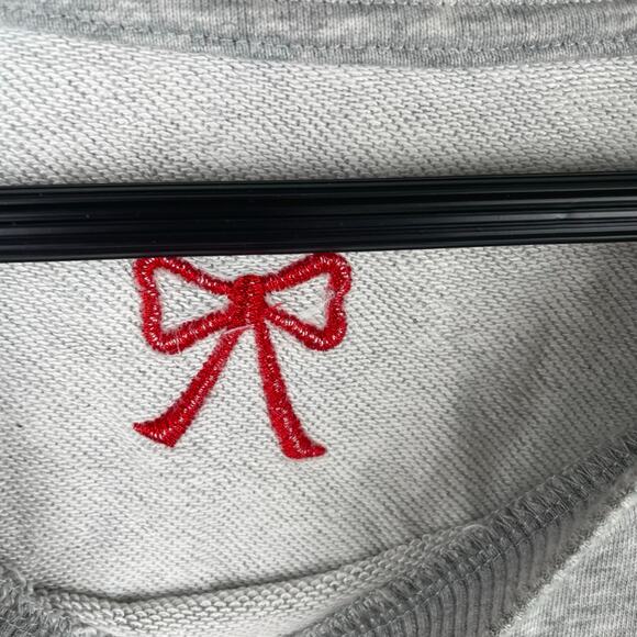 Sweatshirt Womens Sz S Embroidered Devil Cherub Ruffle Oversized Coquette Angel - Picture 7 of 9